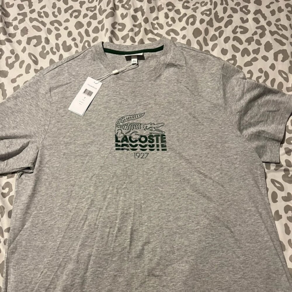 Grey Lacoste t shirt
